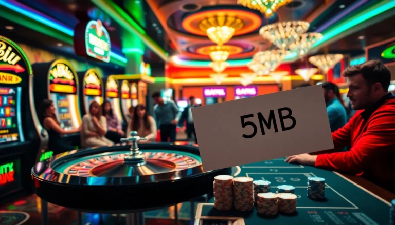 High-stakes gambling scene with players at a roulette table, featuring the keyword 5MB on betting slips, showcasing casino dynamics.