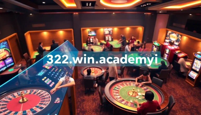 A thrilling online casino scene with players enjoying games on https://32win.academy/, featuring roulette, poker, and slot machines.